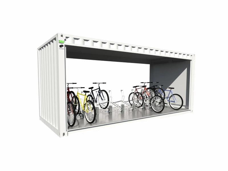 ABRI VÉLO EN CONTAINER 20 PIEDS OUVERT 18 PLACES