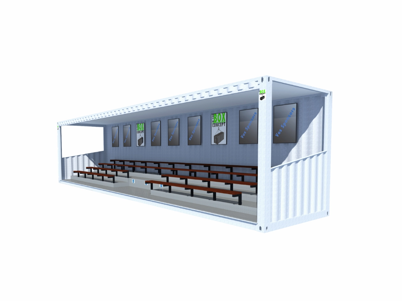 TRIBUNES 81 PLACES DONT 3 PLACES PMR EN CONTAINER DE 40 PIEDS