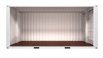 GARAGE PRÉFABRIQUÉ OUVERT EN CONTAINERS MARITIMES 28 M²