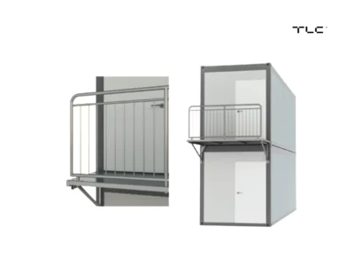 ESCALIER MÉTALLIQUE EXTÉRIEUR POUR CONTAINER | PALIER LATÉRAL